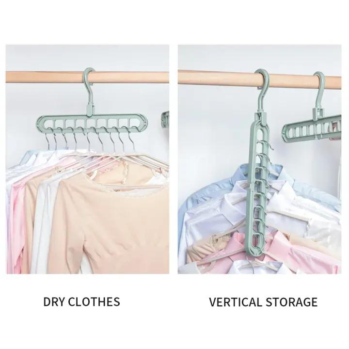 Multi-Port Cloth Hanger Set 2Pcs ABS Multicolor