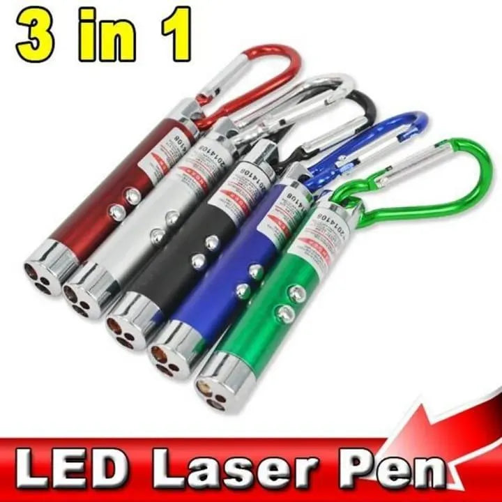 3 in 1 LED Laser Pen Multicolor Keychain