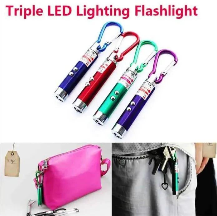 3 in 1 LED Laser Pen Multicolor Keychain