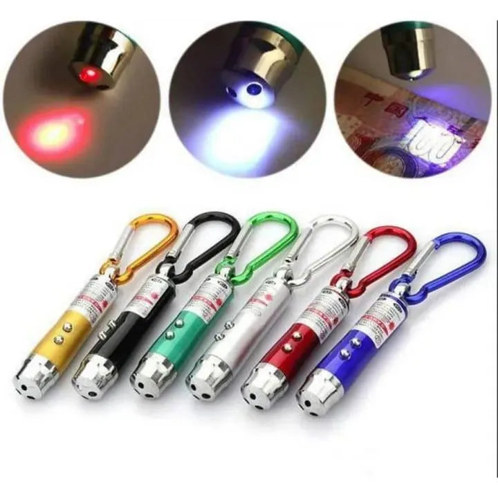 3 in 1 LED Laser Pen Multicolor Keychain