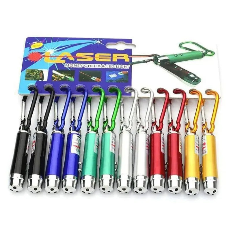 3 in 1 LED Laser Pen Multicolor Keychain