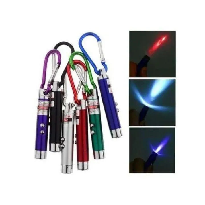 3 in 1 LED Laser Pen Multicolor Keychain