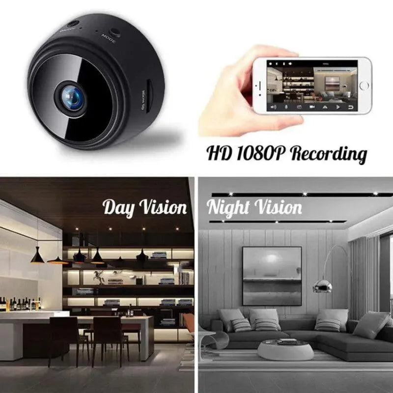 Mini Black WiFi Surveillance Camera for Home