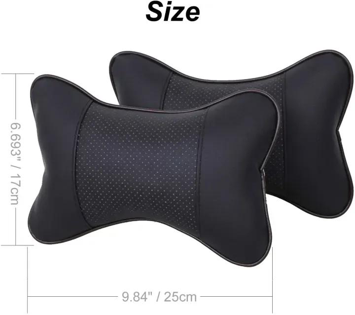 Car Seat Head Neck Rest Cushion Black 2 Pcs