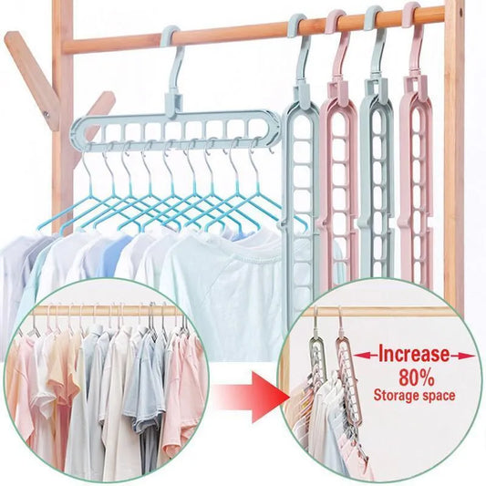 Multi-Port Cloth Hanger Set 2Pcs ABS Multicolor