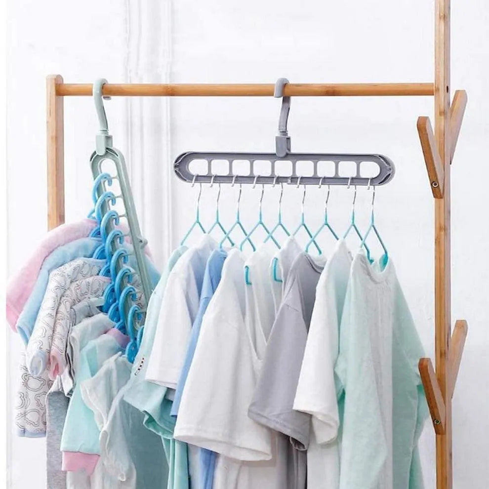 Multi-Port Cloth Hanger Set 2Pcs ABS Multicolor