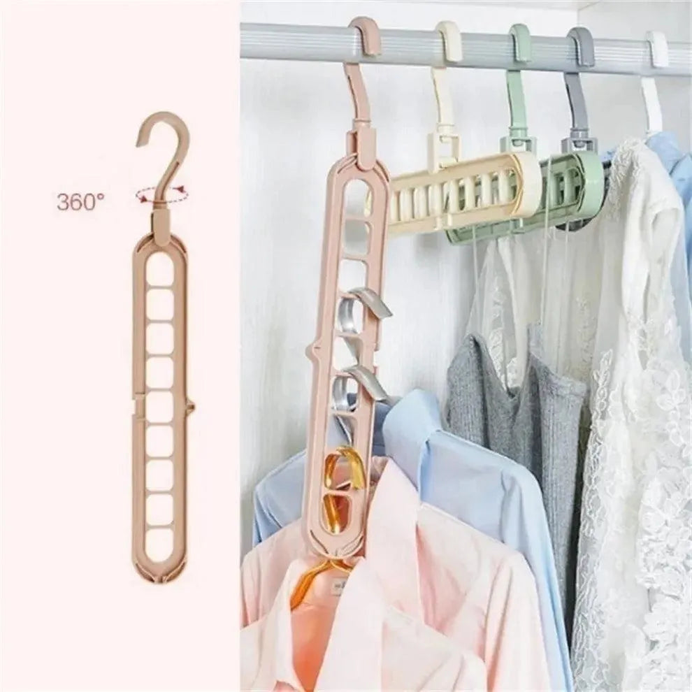 Multi-Port Cloth Hanger Set 2Pcs ABS Multicolor
